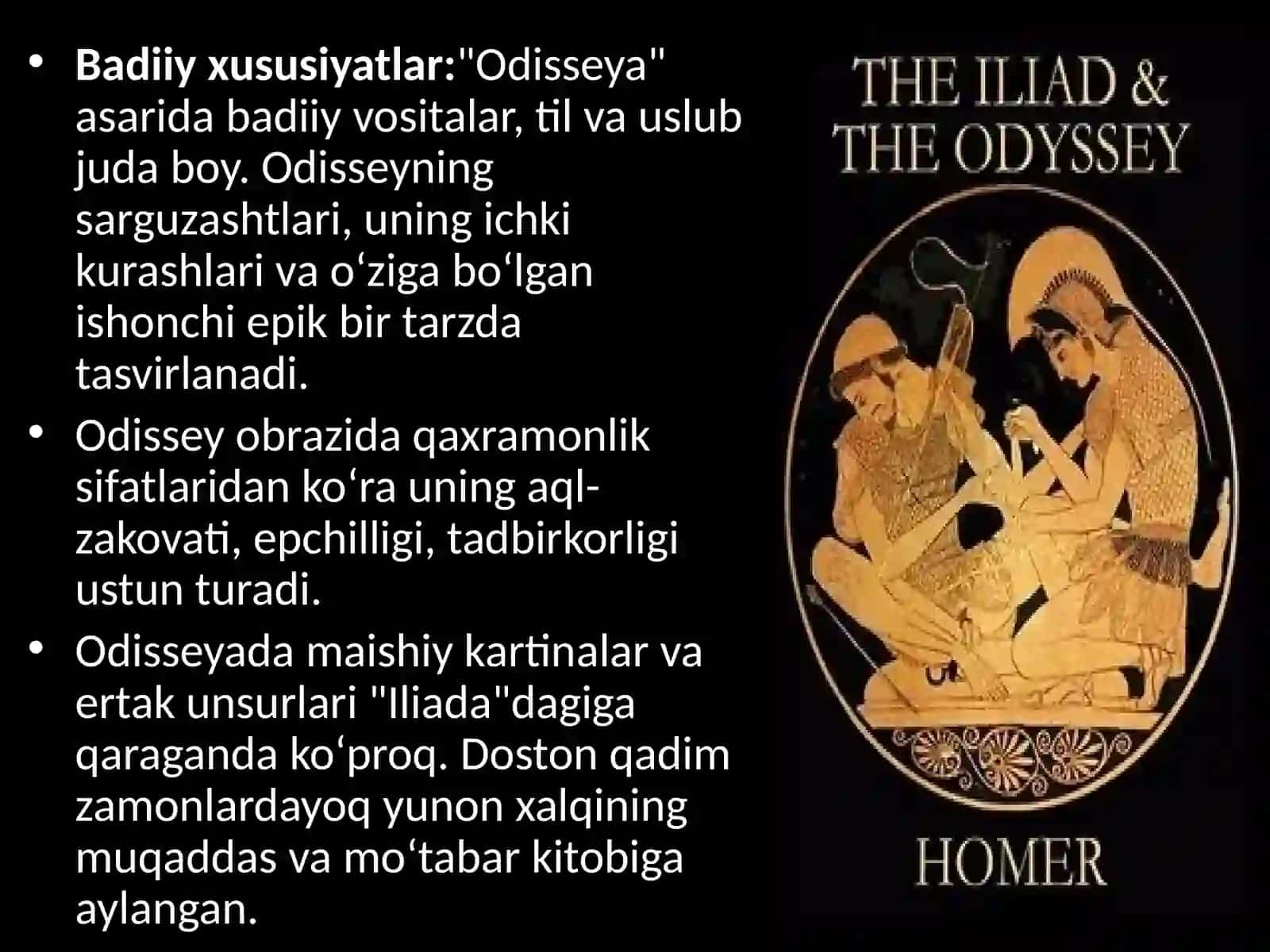 “Odisseya” asarining badiiy xususiyatlari 4