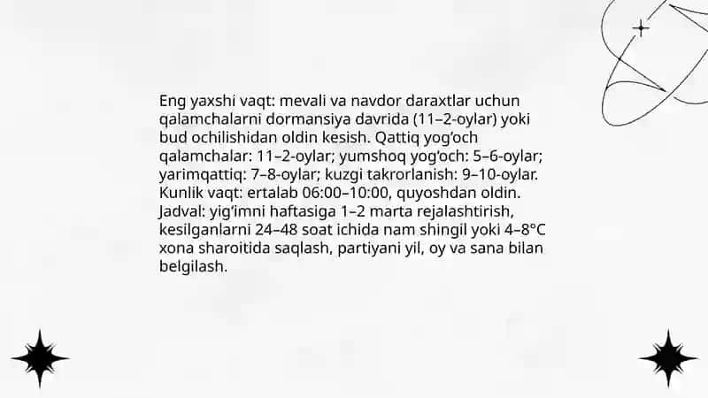 Qalamchalarni tayorlash ularni saqlash 4
