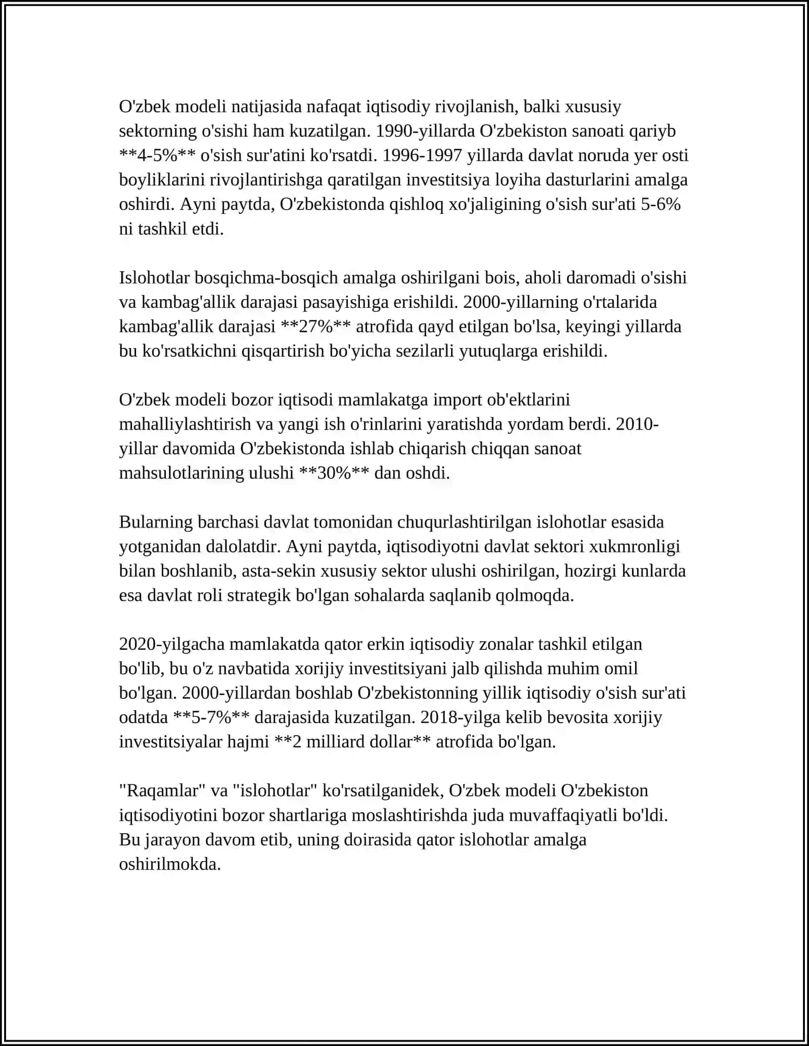 BOZOR IQTISODIYOTIGA O'TISHNING "O'ZBEK", "YAPON", "NEMIS", "XITOY" MODELLARI VA ULARNING O'ZIGA XOS XUSUSIYATLARI 4