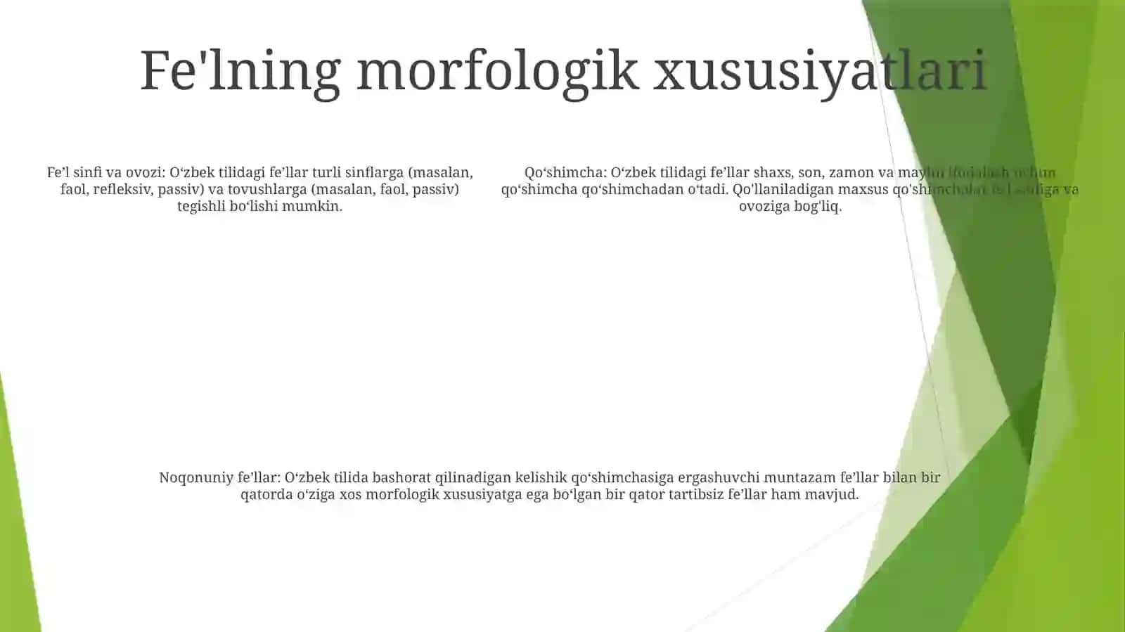 Fe‘Lning Ta'Rifi Va Leksik, Grammatik Xususiyatlari 4