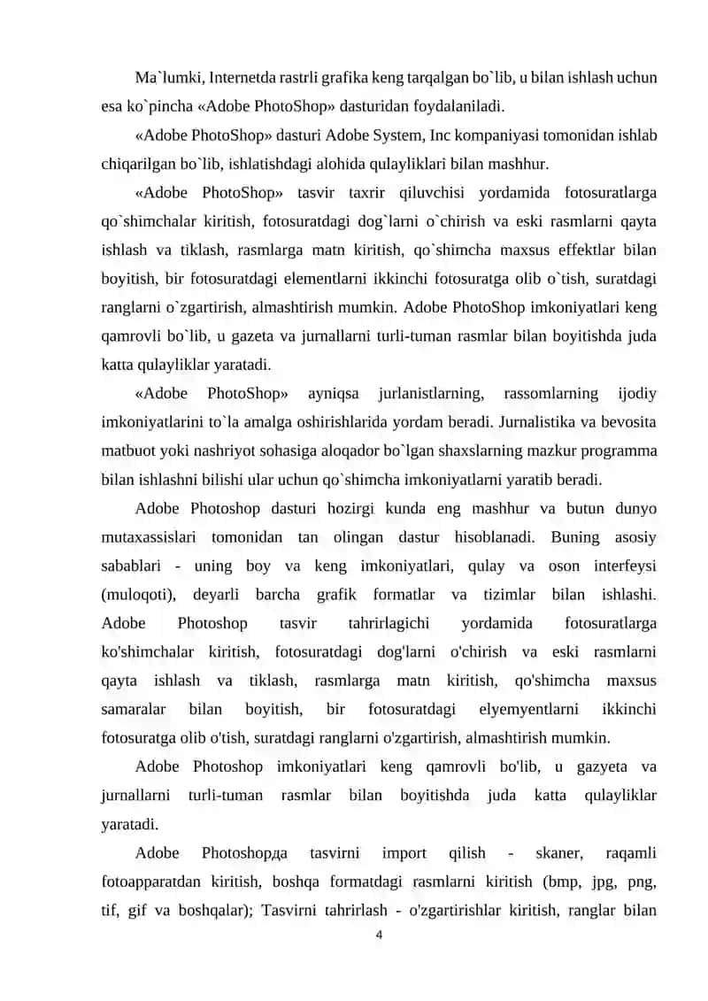 ADOBE PHOTOSHOP DASTURIDA INSTUMENTLAR YORDAMIDA MAXSUS EFFEKTLAR YARATISHNIG YO‘LLARI 4