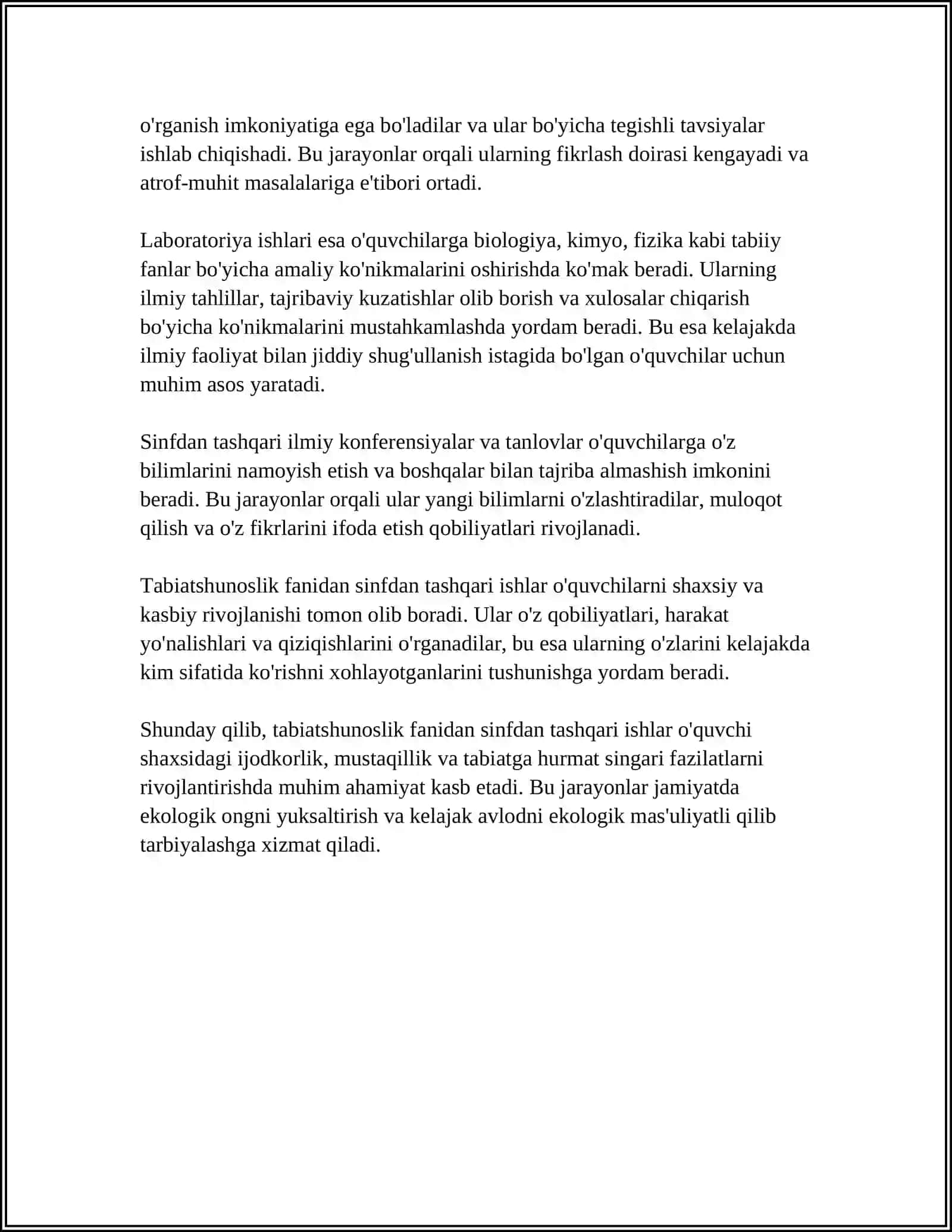 TABIATSHUNOSLIKDA SINFDAN TASHQARI ISHLAR VA ULARNING TURLARI 4