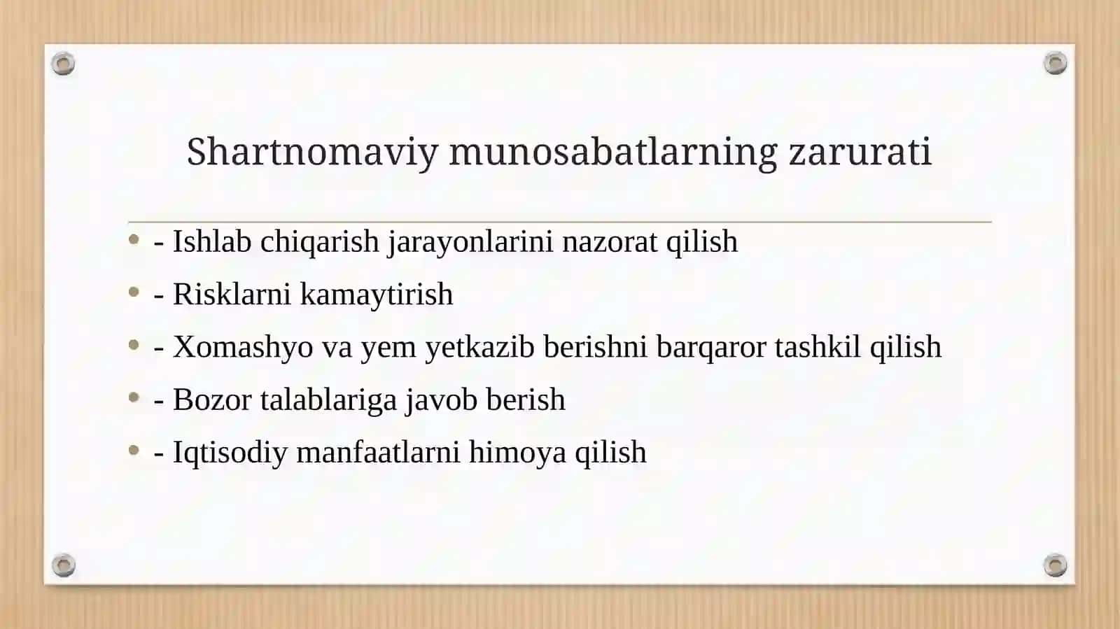 Chorvachilik menejmentida shartnomaviy munosabatlar 4
