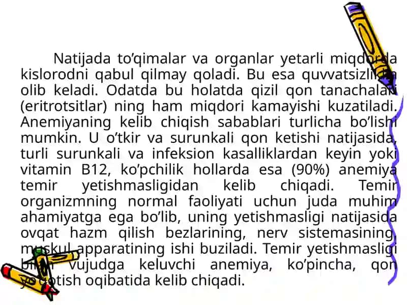 Anemiya sindromi ratsional davolashga klinik-farmakologik yondashuv 4