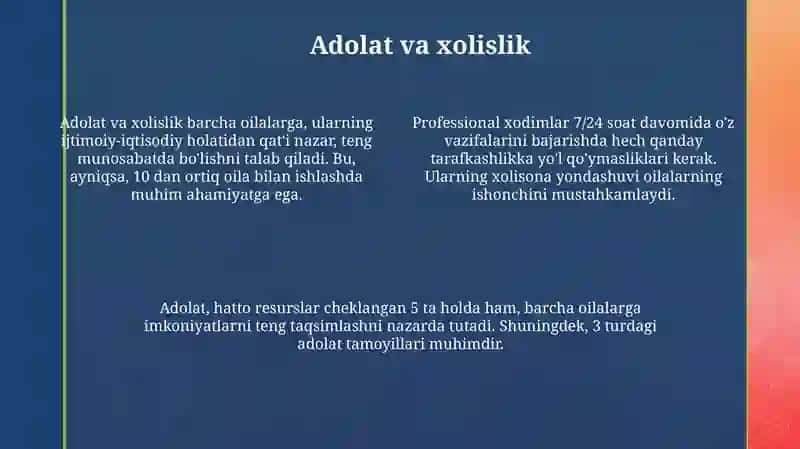 oilalar bilan ishlashning axloqiy tamoyillari 4
