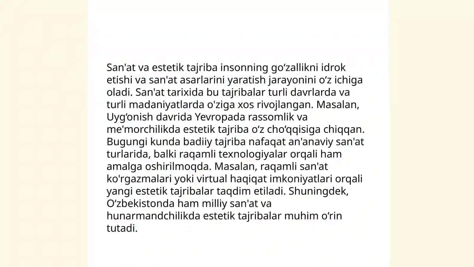 Dunyoning estetik idrok etishda badiiy asarlarning ahamiyati 4
