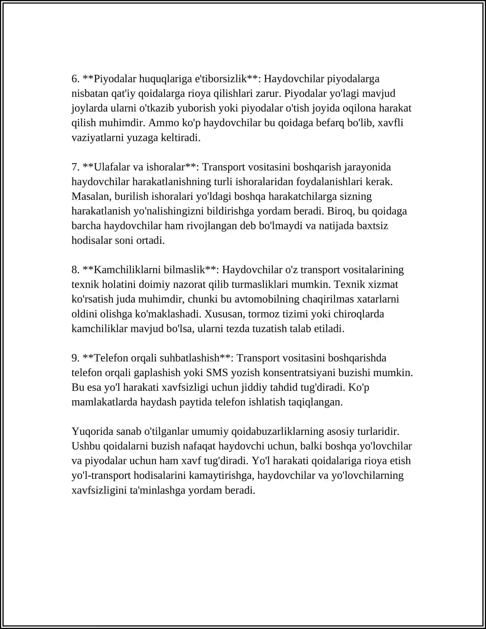 TRANSPORT JARAYONI XOLATI TAHLILI 4
