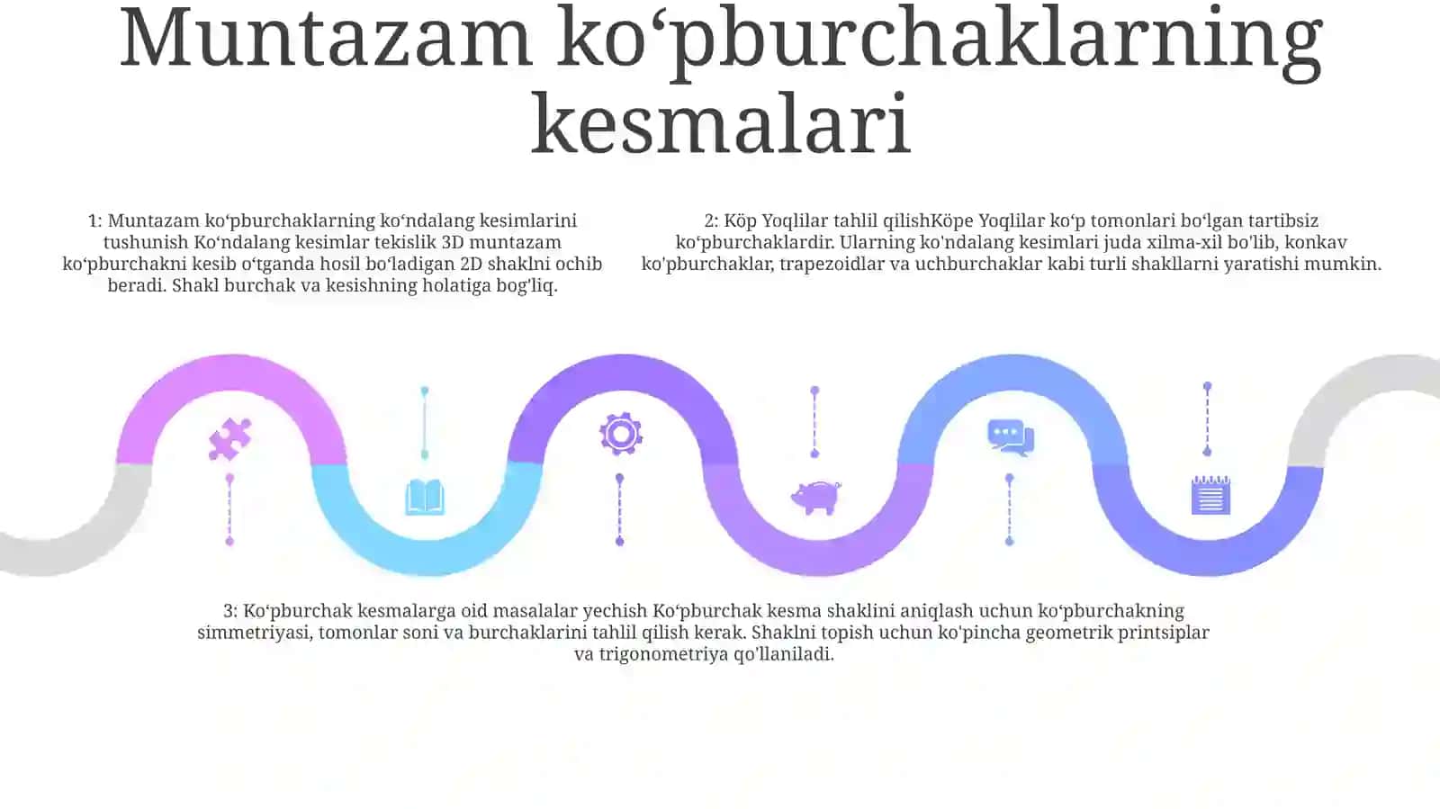 Kòp Yoqlilar,Ularning Turli Kesmalarini Tasvirlashga Oid Masalar Yechish 4