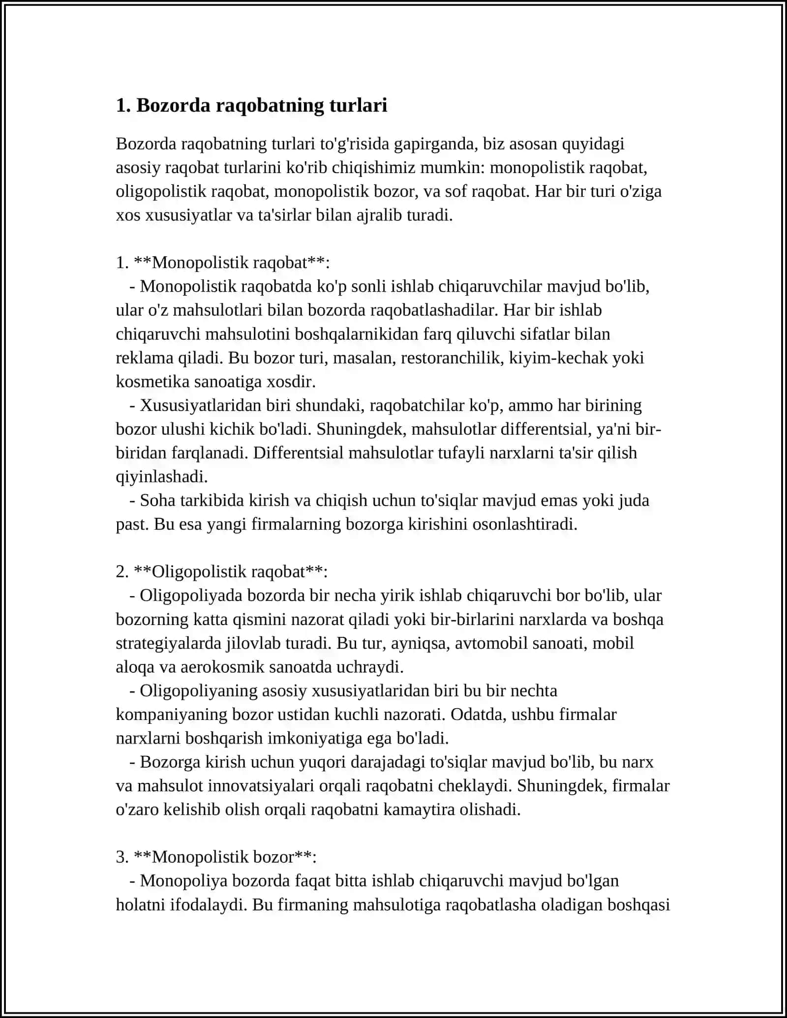 RAQOBATLASHGAN BOZORDA HARAKAT QILUVCHI FIRMA DAROMADLARI 4