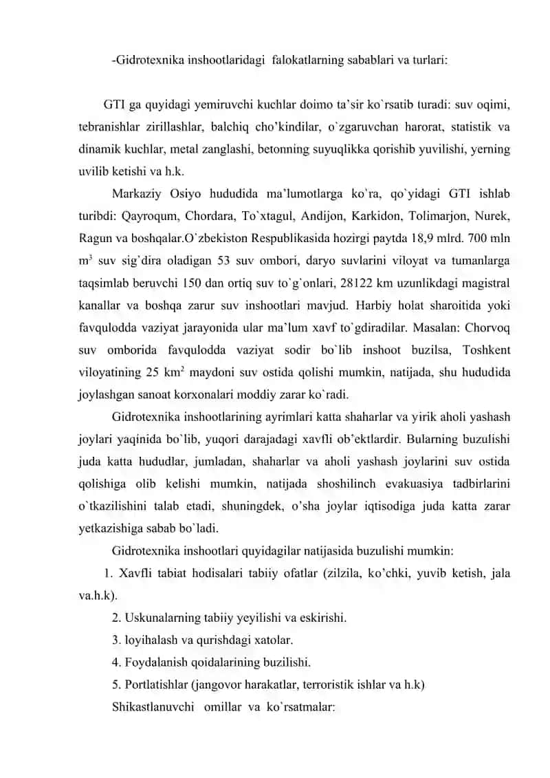 AXOLI VA HUDUDLARNI FAVQULOTDA VAZIYATLARDAN MUHOFAZA QILISHNING HUDUDIY ASOSLARI O’ZBEKISTON RESPUBLIKASIDA FAVQULOTDA VAZIYATLARDAN ULARNING OLDINI OLISH VA HARAKAT QILISH DAVLAT TIZIMI 4