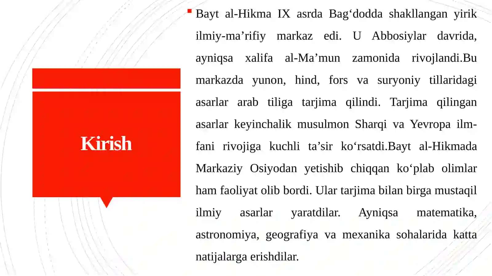 Bayt al-Hikma”da faoliyat yuritgan Markaziy Osiyolik allomalar 4