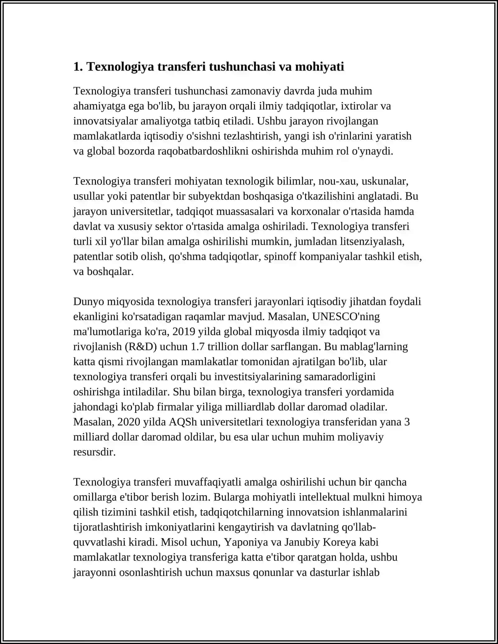 XALQARO IQTISODIY MUNOSABATLARDA TEXNOLOGIYA TRANSFERI 4