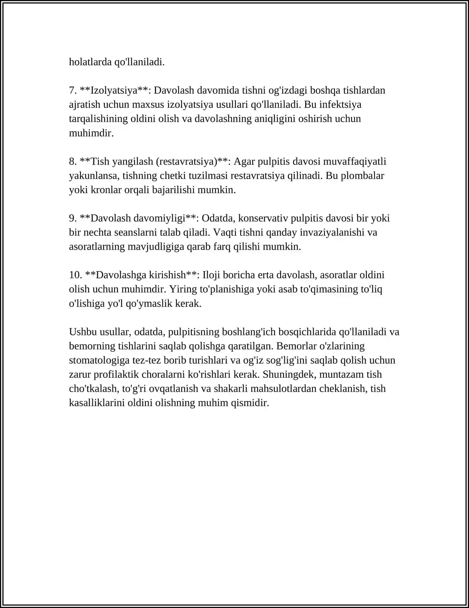 PULPITLARNI KONSERVATIV VA JARROHLIK DAVOLASH USULI 4