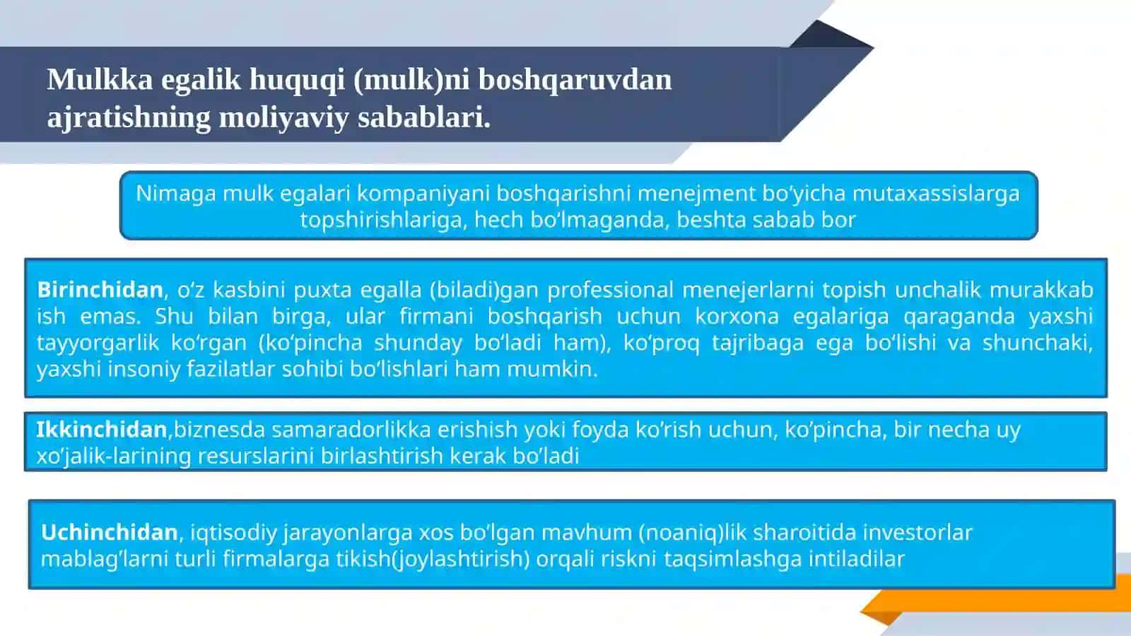 Zamonaviy moliyaning fundamyental (tub) masalalari 4
