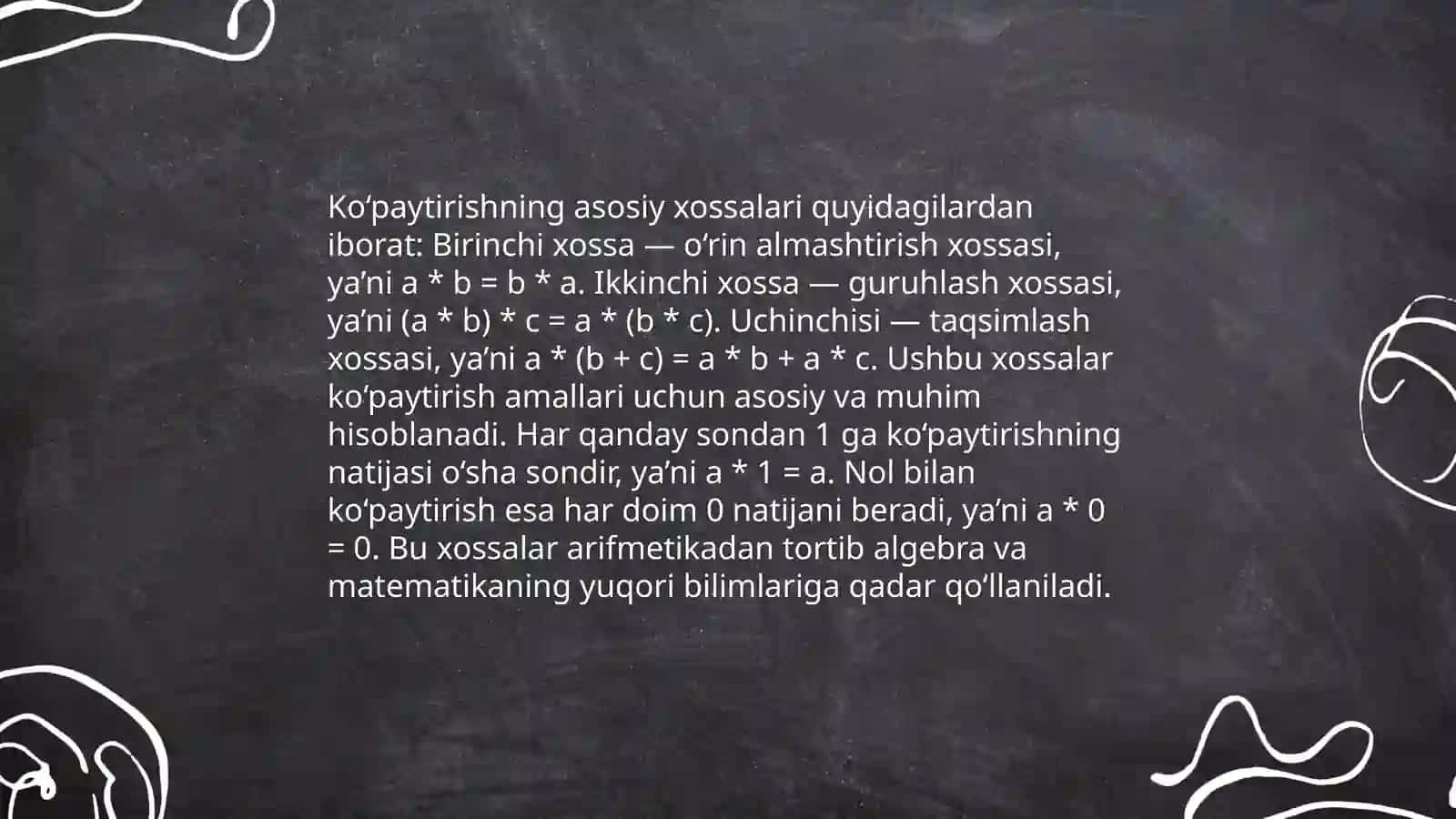 Koʻpaytirish amali 4