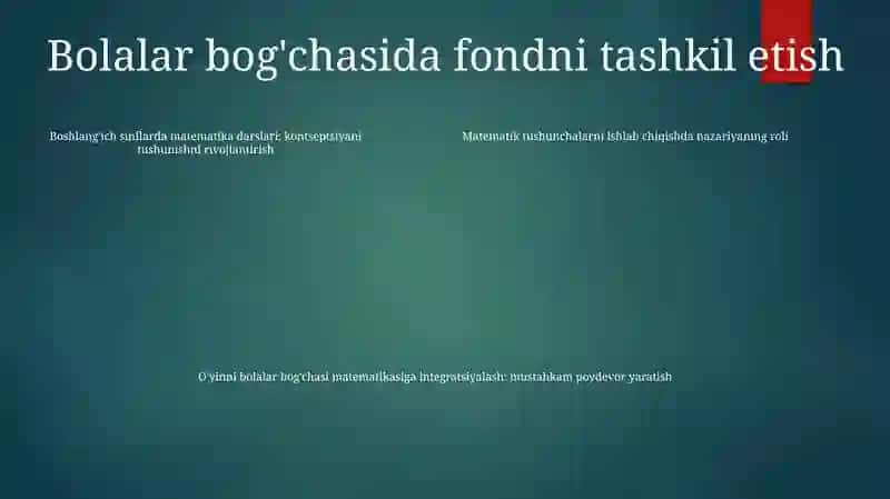 Bolalar Bog'Chasi Va Boshlang'Ich Sinflarda Matematika Fani O'Qitish Orasidagi Uzviylik 4