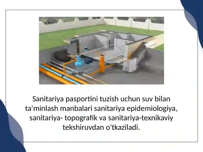 Mahalliy va markazlashgan suv ta'minoti haqida tushuncha, ularning gigienik ahamiyati 4