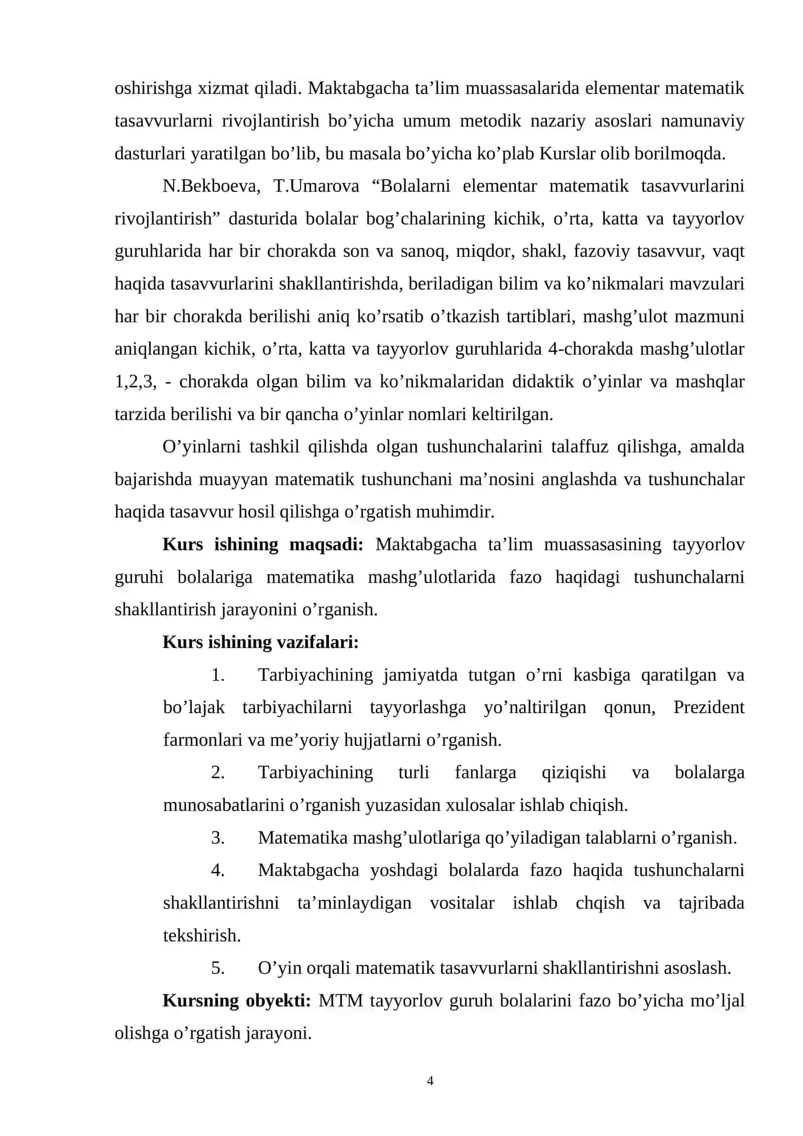 MTT LARIDA MATEMATIKA FAOLIYATLARINI TASHKIL ETISH METODIKASI 4