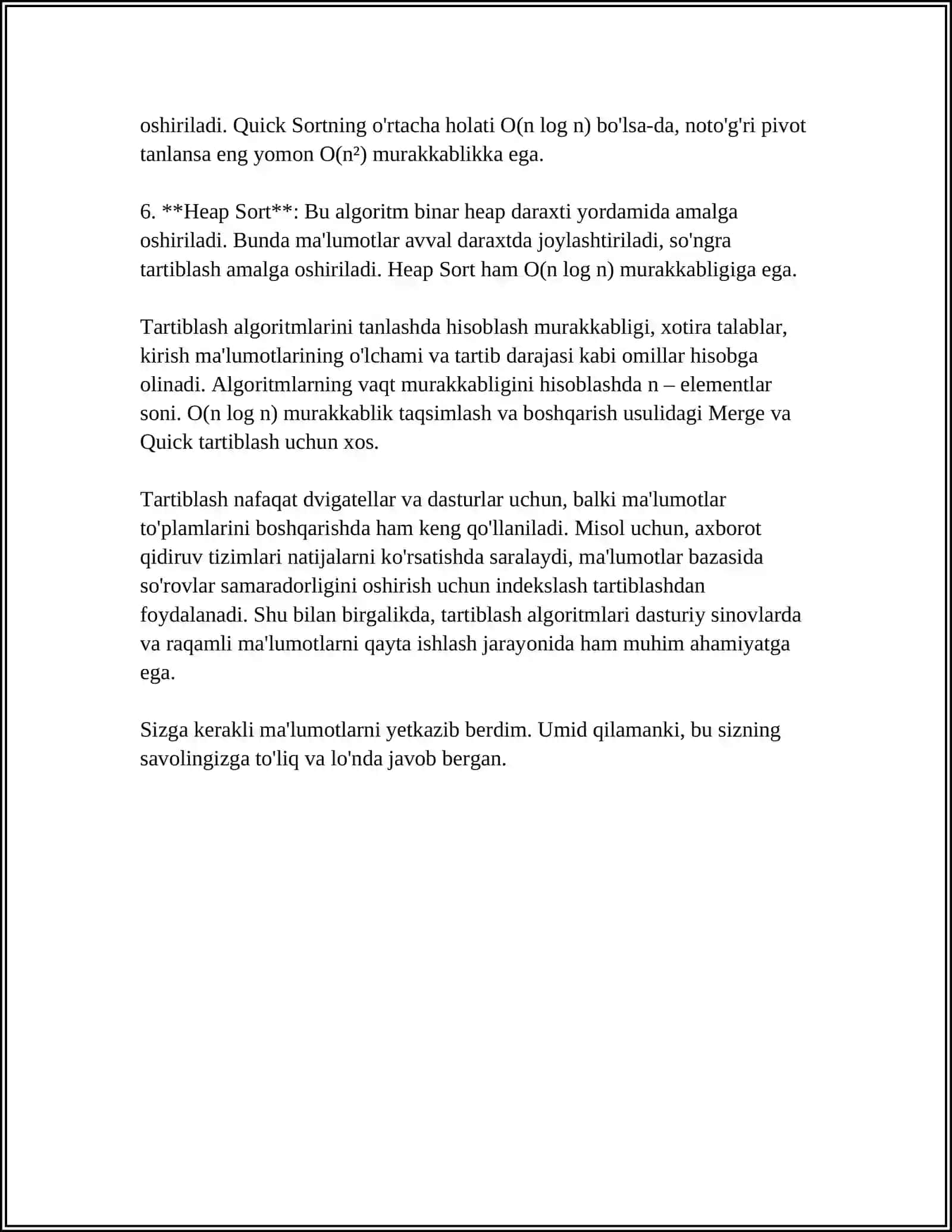 EXCEL DASTURIDA TURLI HISOBOTLAR TAYYORLASH 4