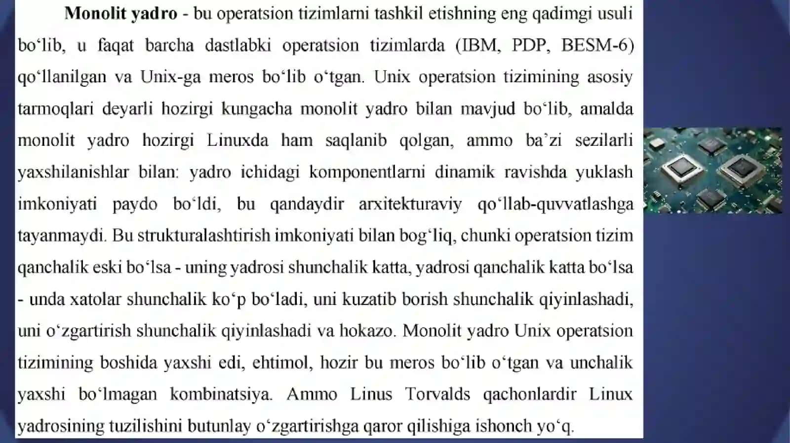 OPERATSION JARAYONLARNING ARXITEKTURAVIYXUSUSIYATLARI VA TASNIFI 4