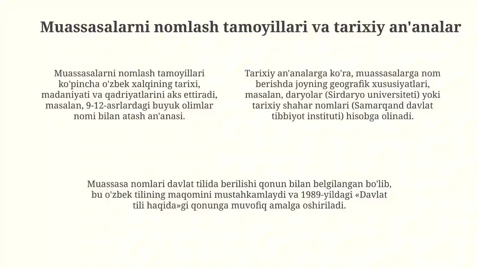 Muassasalarning nomlanishida davlat tilining oʻrni 4