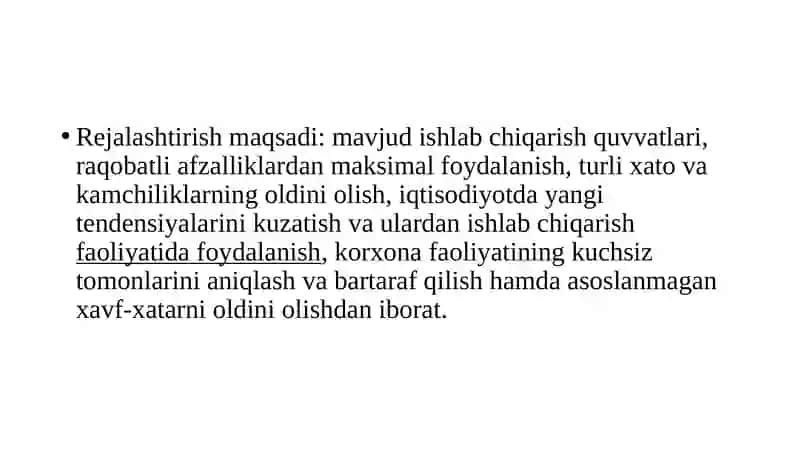 Kichik biznes va xususiy tadbirkorlikni rejalashtirish 4