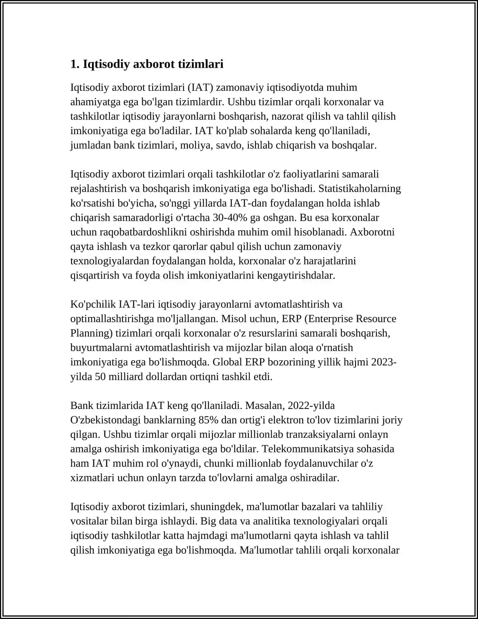 Iqtisodiyot Axborot Kommunikatsion Texnologiyalar va Tizimlar 4