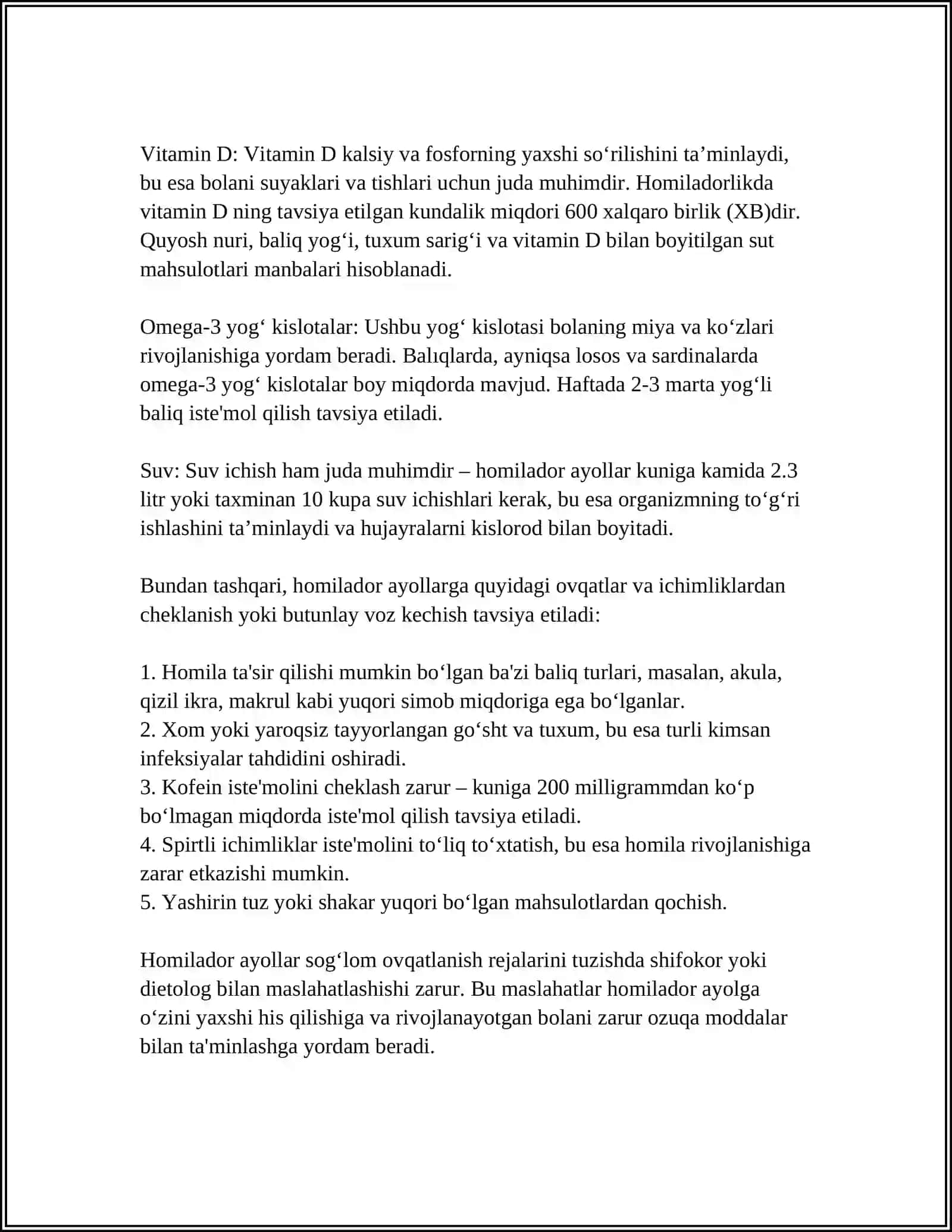 BEXATAR ONALIK.HOMILADOR AYOLLAR BILAN ISHLASH 4