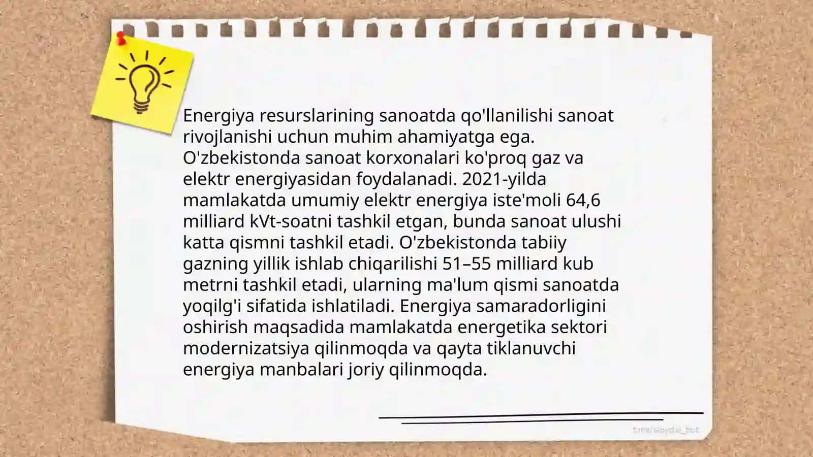 Oʻzbekiston xom-ashyo bazasi va sanoatda ishlatilishi 4