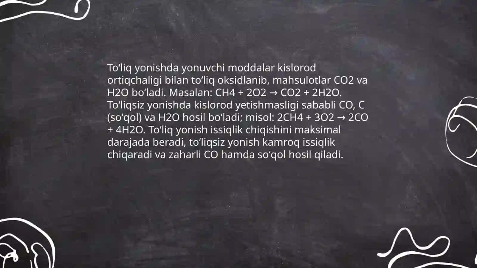 Yonish. Reaksiyaning issiqlik efekti 4