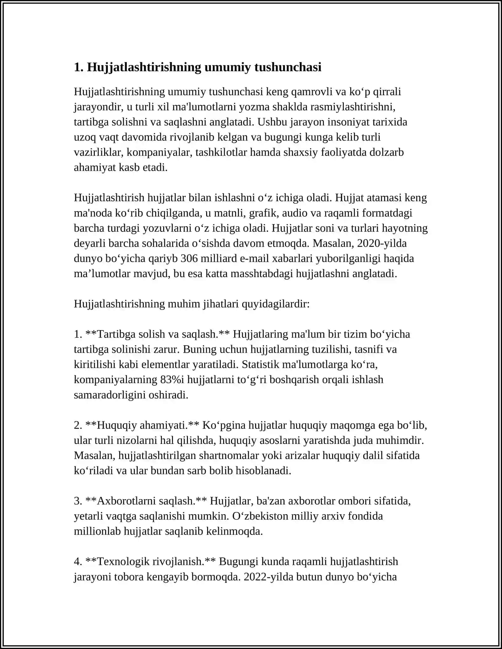 Hujjatlashtirish va inventarizatsiya 4