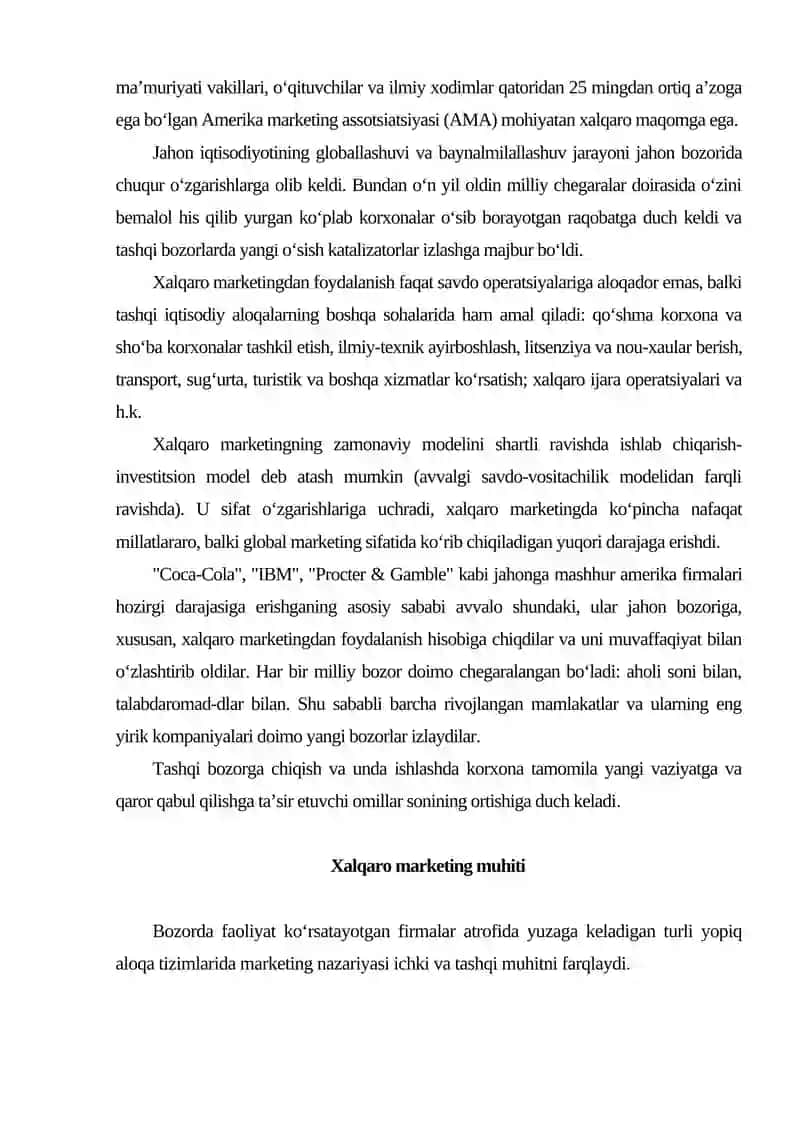 Xalqaro marketing va tashqi bozorlarni o‘rganish usullari 4