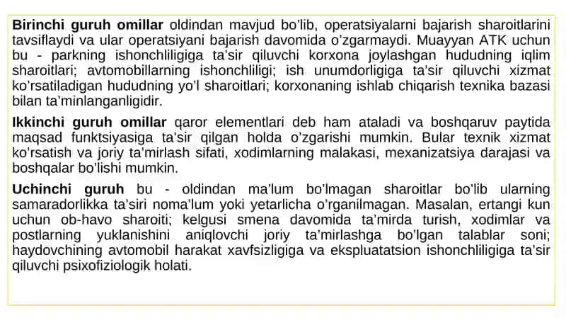 Qaror qabul qilish usullari va tasnifi 4