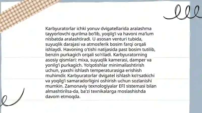 Yonilg'i taqsimlash tizimilari 4