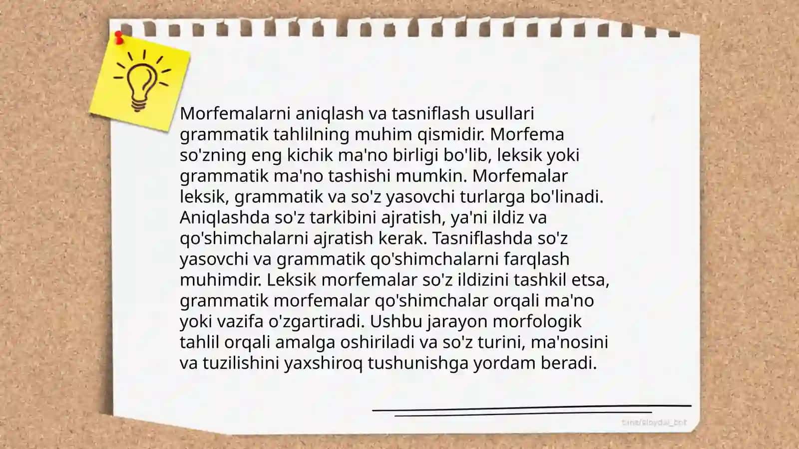 Lingvistik ma'lumotlarni (morfema, leksema, frazema, birikma va gap) komputer ta'minotiga kiritish va qayta ishlash mavzusida 4