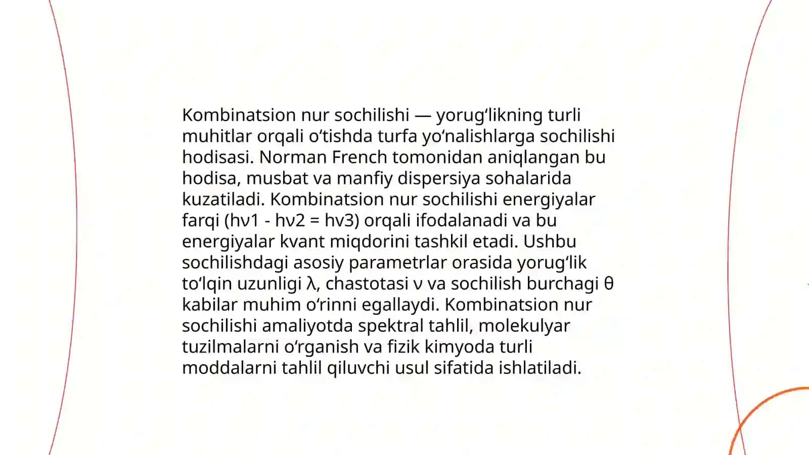 Molekulyar va kombinatsion nur sochilishining fizikaviy asoslari 4