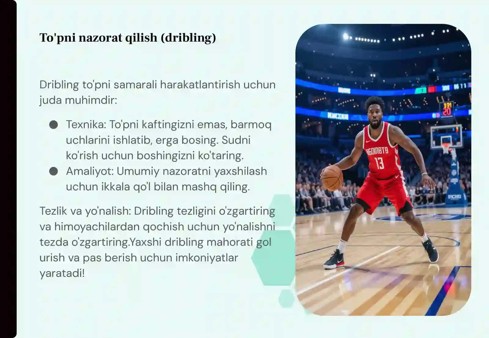 Basketbol o'yin texnikasi va taktikasiini o'rganish 4