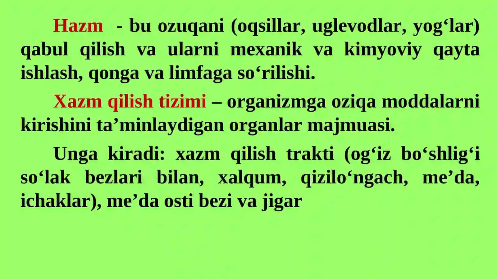Hazm tizimi fiziologiyasi 4