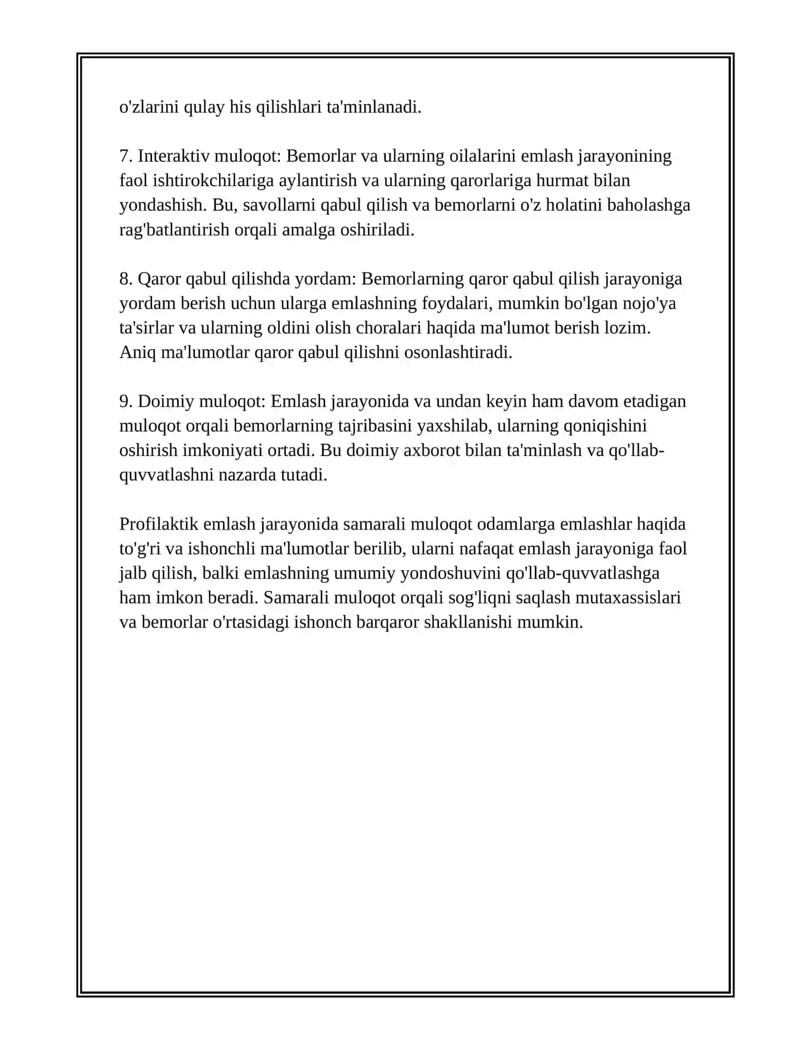 PROFILAKTIK EMLASH VAQTIDAGI MULOQOT 4
