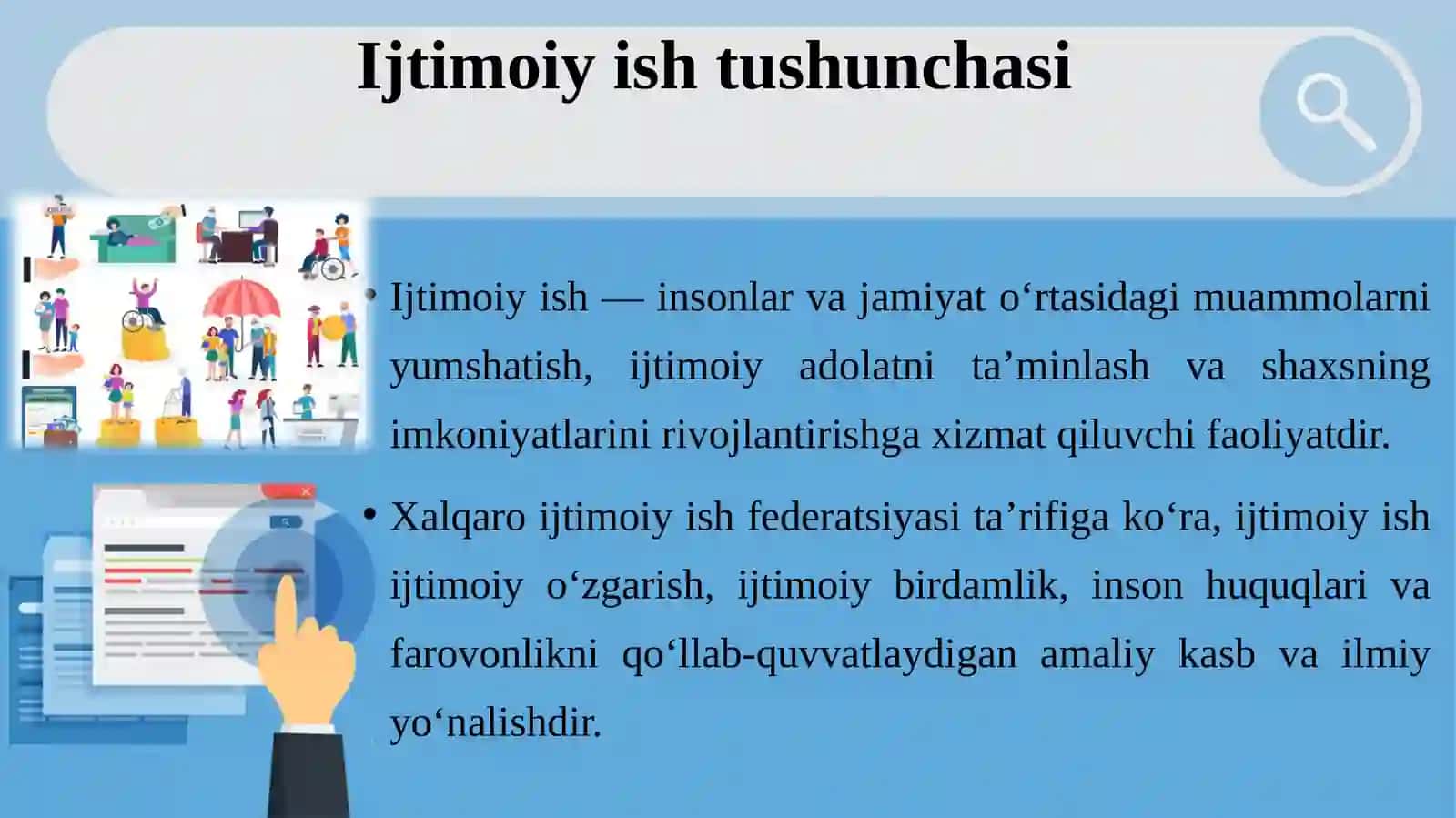 Jamiyat hayotining turli sohalarida ijtimoiy ish. Ijtimoiy ishning zamonaviy holati 4