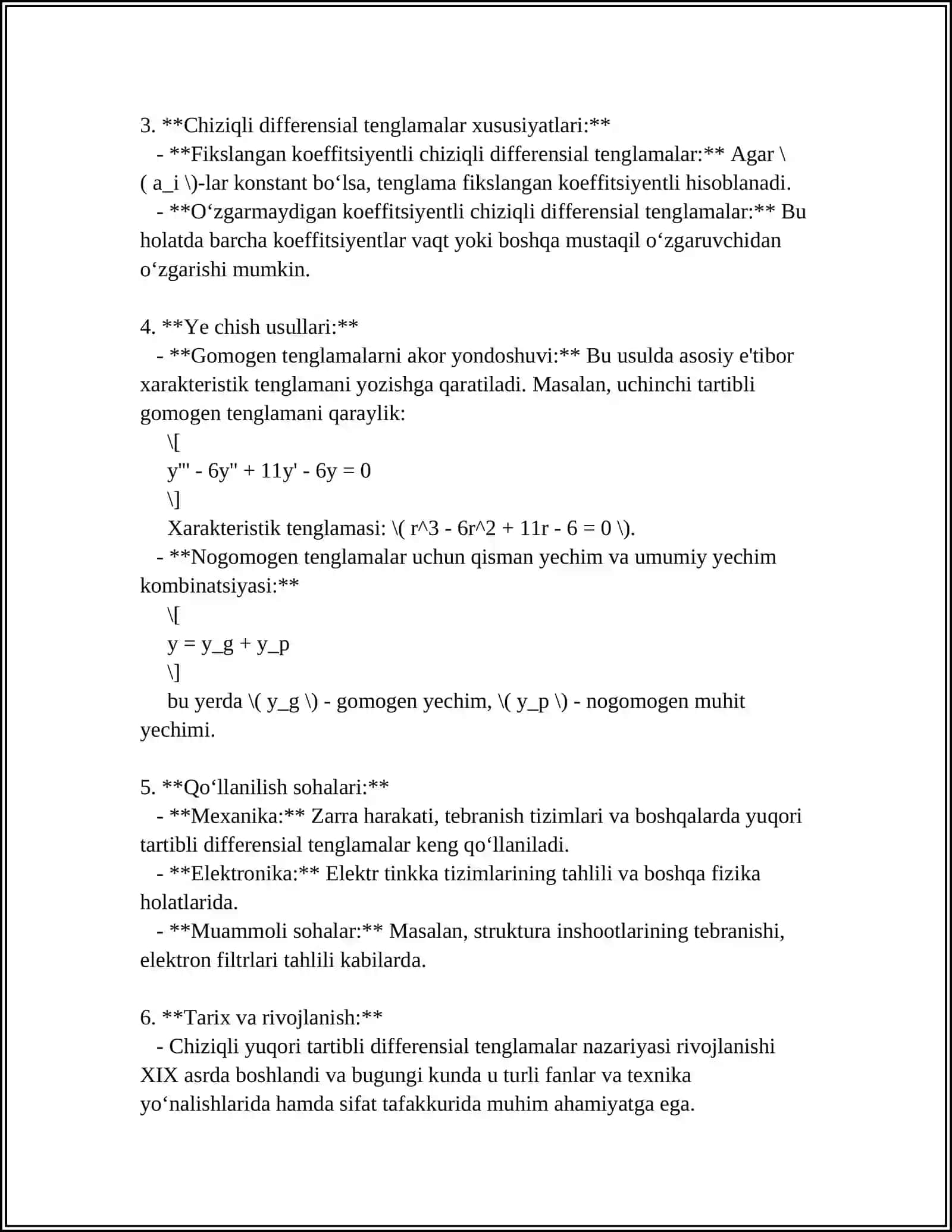 YUQORI TARTIBLI DIFFRENSIAL TENGLAMALAR 4