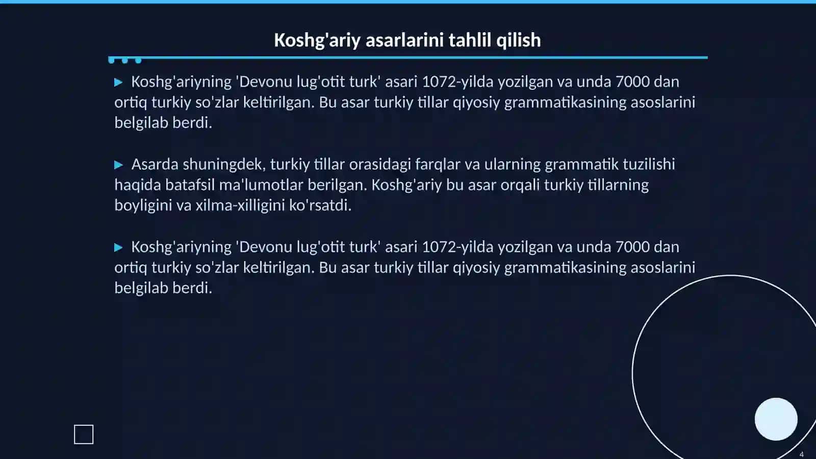 Mahmud Koshg'ariy hayoti va ijodi 4