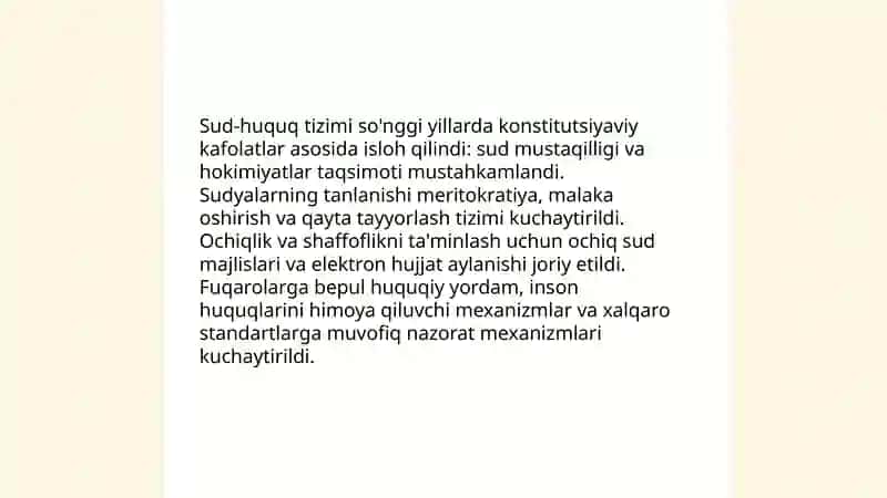 Yangi O’zbekistonda inson haq-huquqlar va erkinliklari kafolatining yaratilishi 4