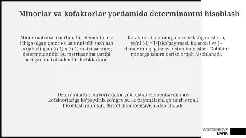 Determinant va ularning xossalari 4