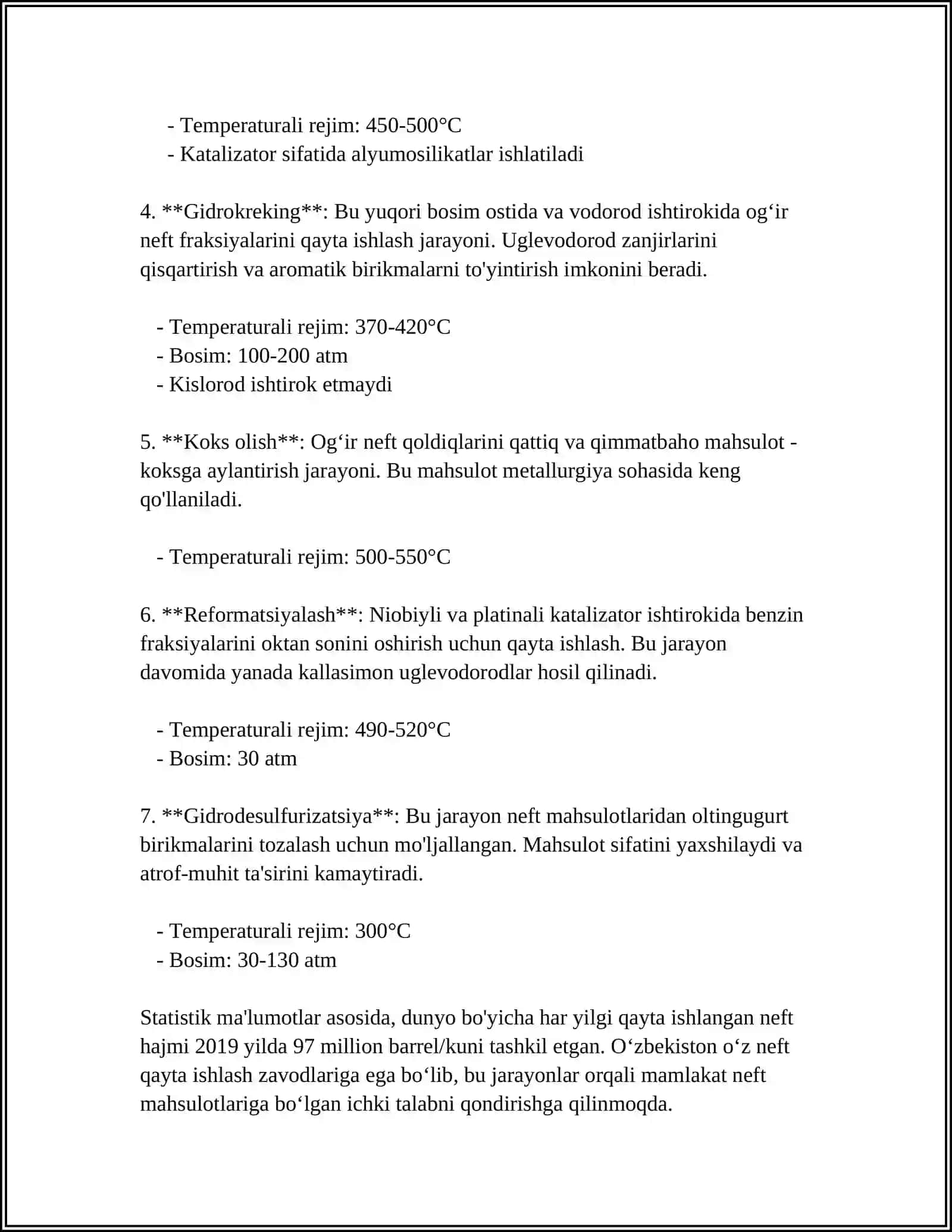 NEFTNI QAYTA ISHLASH TEXNOLOGIYALARI 4