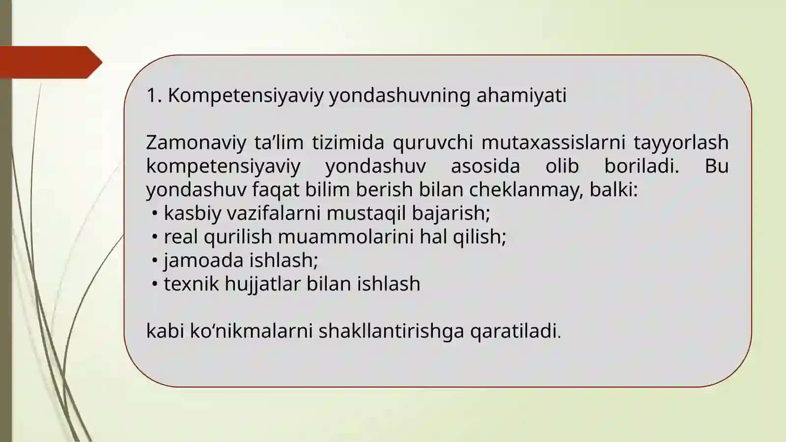 Quruvchi mutaxassislar tayyorlashda o'quv jarayonini loyihalashtirish 4