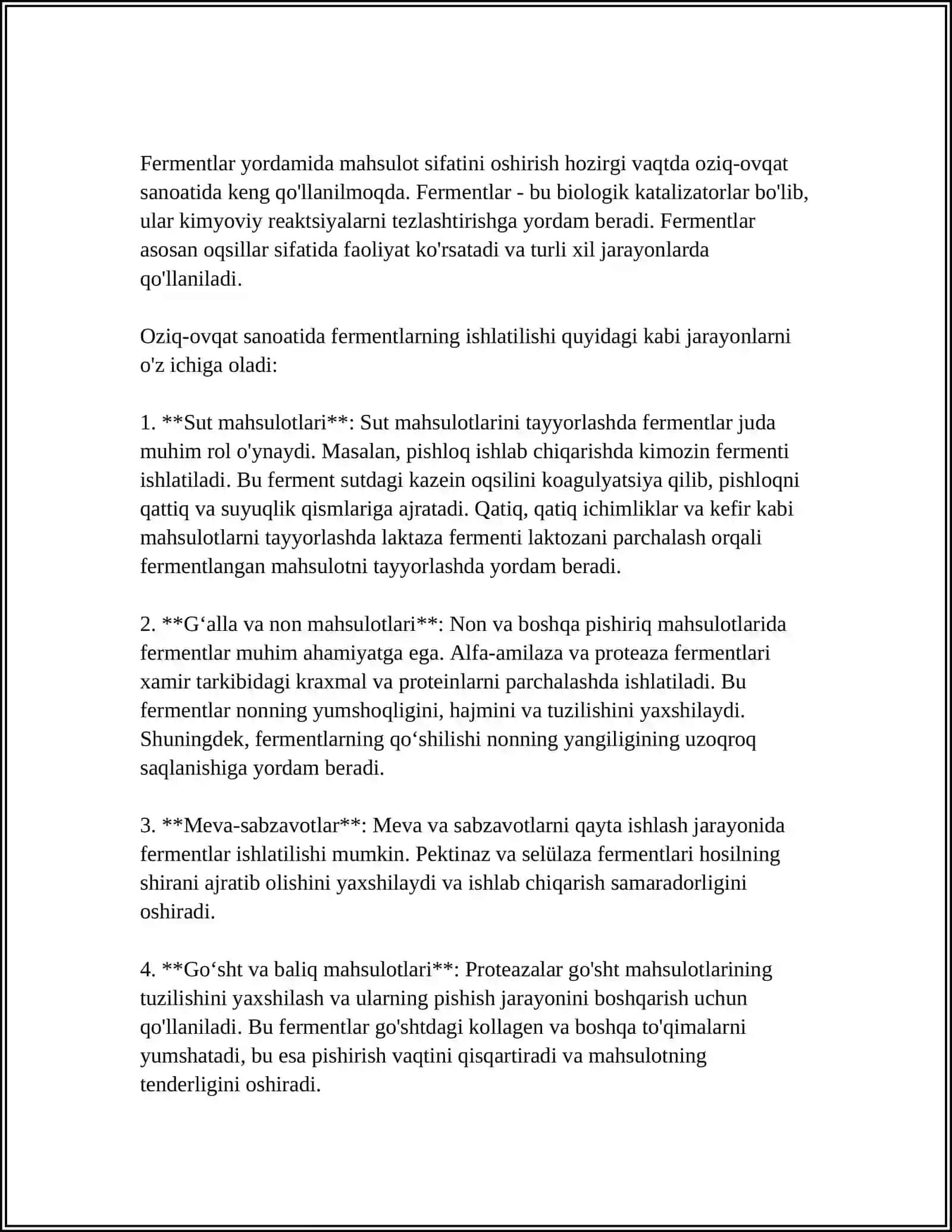 NON MAHSULOTLARI ISHLAB CHIQARISHDA FERMENTLARNING AHAMIYATI 4