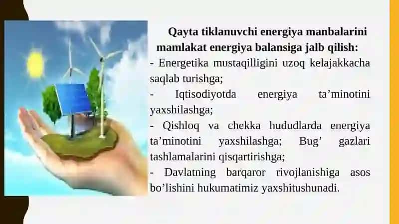 Energiya: qayta tiklanadigan manbalarga o‘tish 4