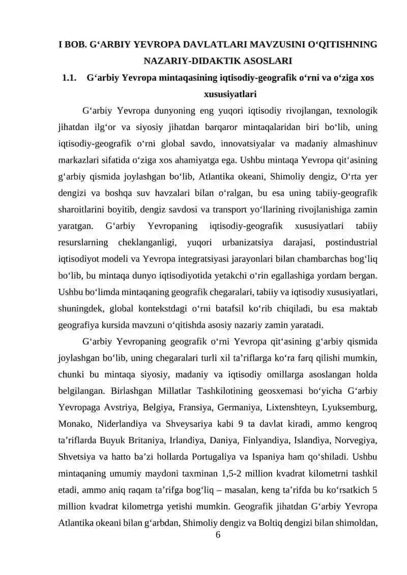 G‘arbiy Yevropa davlatlari mavzusini o‘qitish metodikasi 4