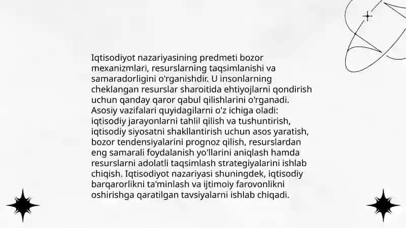 Iqtisоdiyot nazariyasi fanining prеdmеti va bilish usullari 4